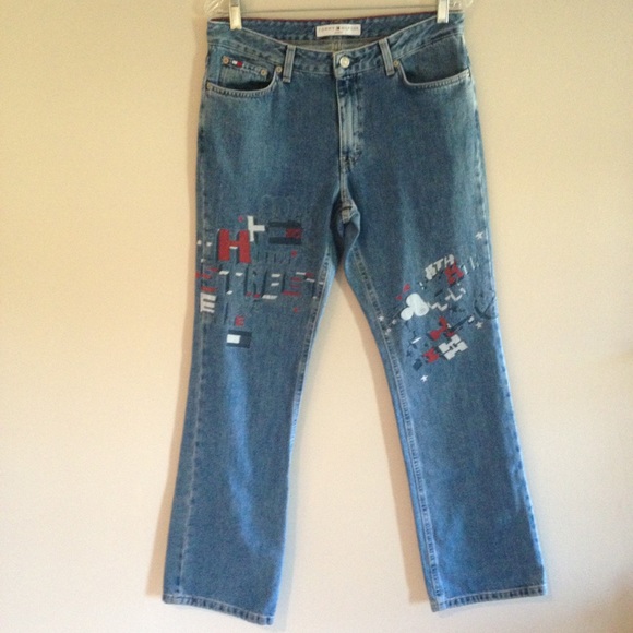 Tommy Hilfiger Straight Leg Graffiti Jeans - Picture 1 of 8